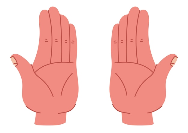 Vector hand arm finger palm gesture concept graphic design illustration