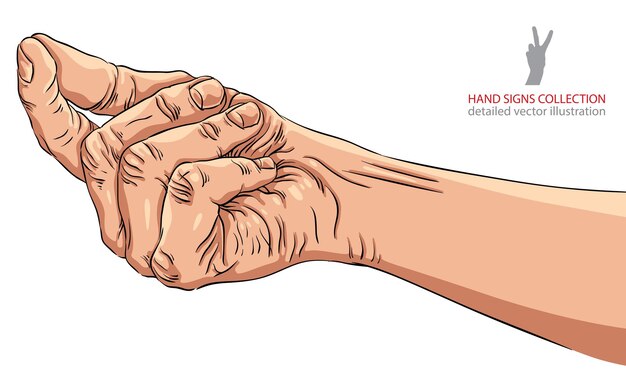 Vector hand asking about payment detailed vector illustration