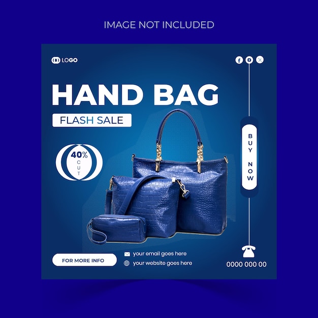 Hand bag socia media banner