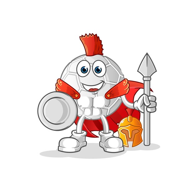 Hand ball spartan character. cartoon mascot vector