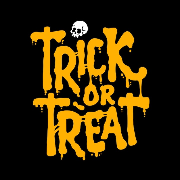 hand belettering trick or treat tekst halloween typografie