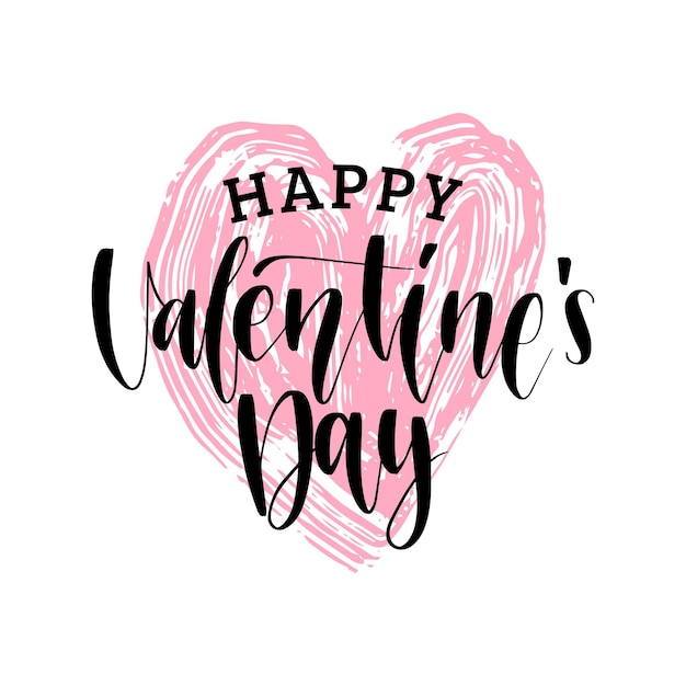 hand belettering zin Happy Valentines Day