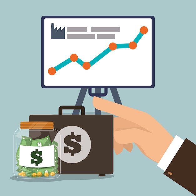 hand business board finance graph portfolio money