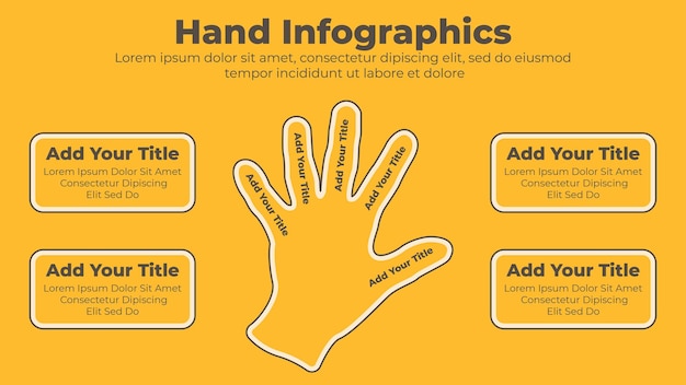 Modello di presentazione infografica aziendale a mano