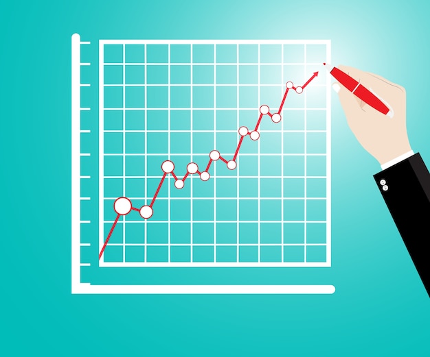 Hand businessman with writing graph