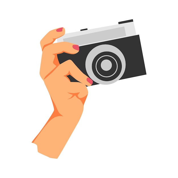 Vector hand and camera vector illustration