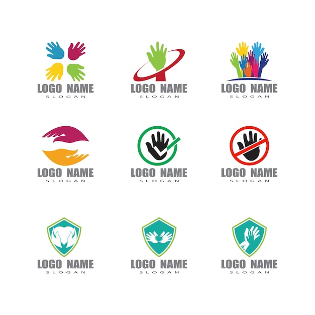 Icona vettore modello logo per la cura delle mani business