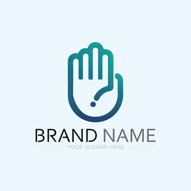 hand care logo template vector icon business