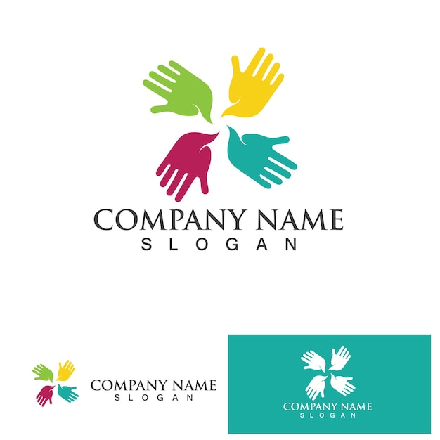 Hand care logo template vector icon business