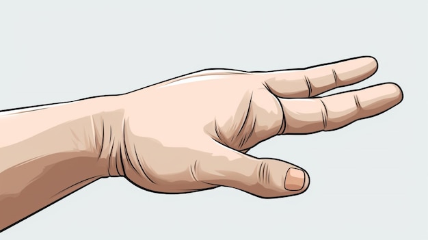 Hand cartoon vector on a white background