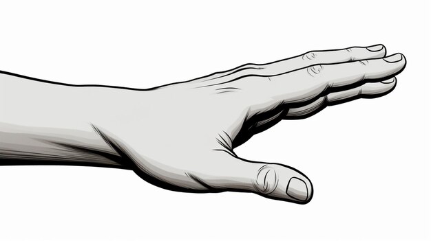 Hand cartoon vector on a white background