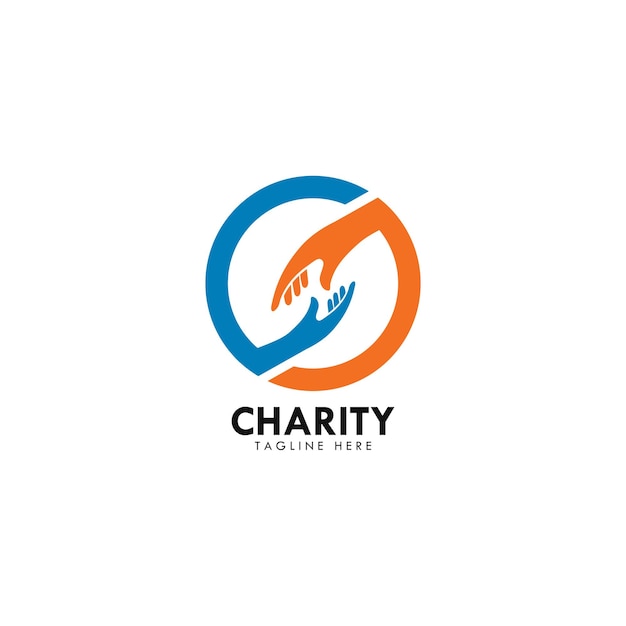 Hand charity logo template vector icon illustration