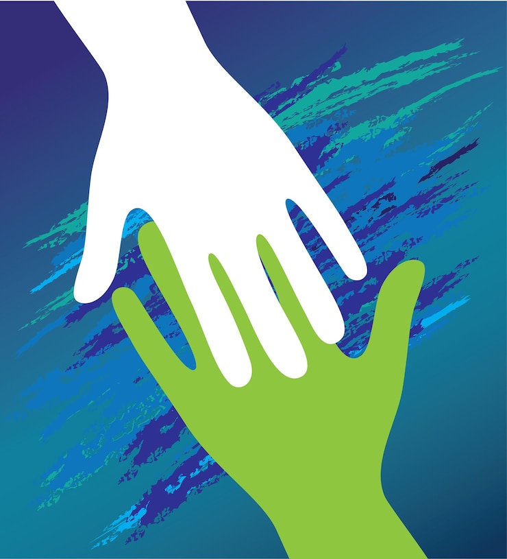 Vector hand of the child in father encouragement support moral