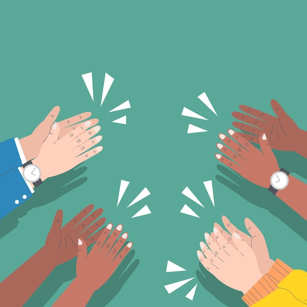 Vector hand clapping illustration flat design