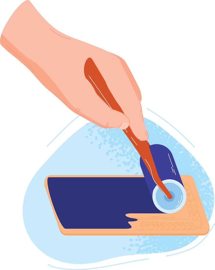 Vector hand cleaning smartphone screen disinfectant wipe hygiene concept prevent spread germs cartoon