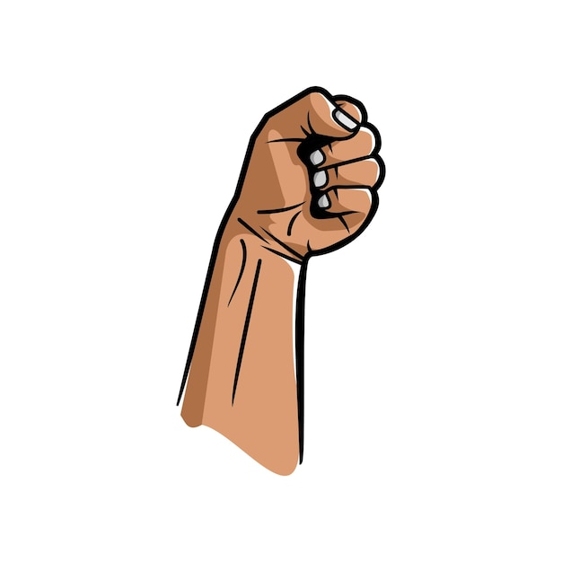 hand clenched design vector on white background independent