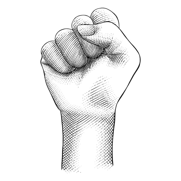 Vector hand clenched illustration