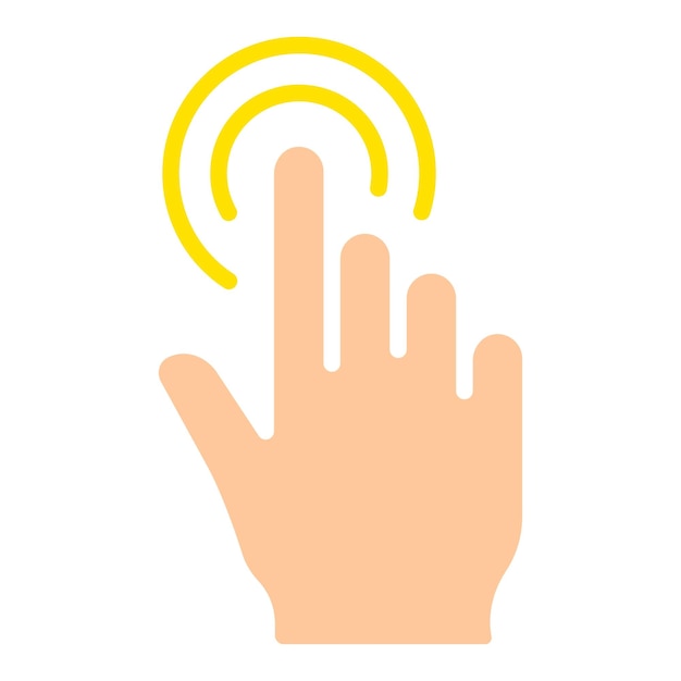 hand clicks on screen line icon controls touchpad tablet phone sensor touchscreen gadgets vector color icon on a white background for business and advertising