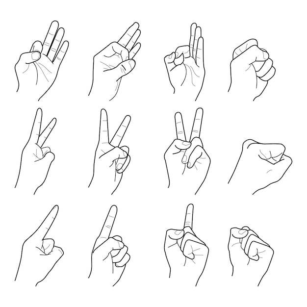 Vector hand collection