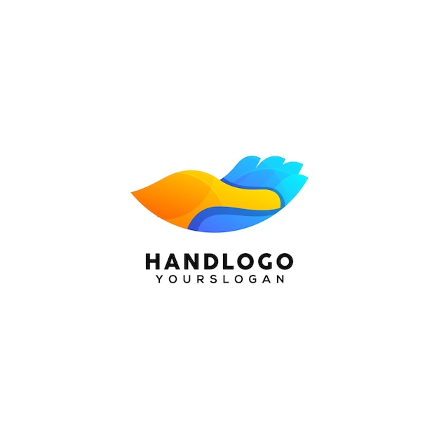 Hand colorful logo design template