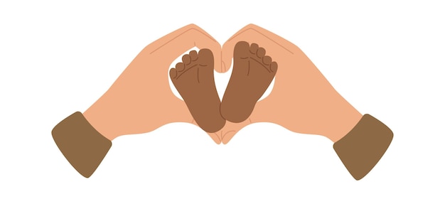 Vector hand cover baby feet