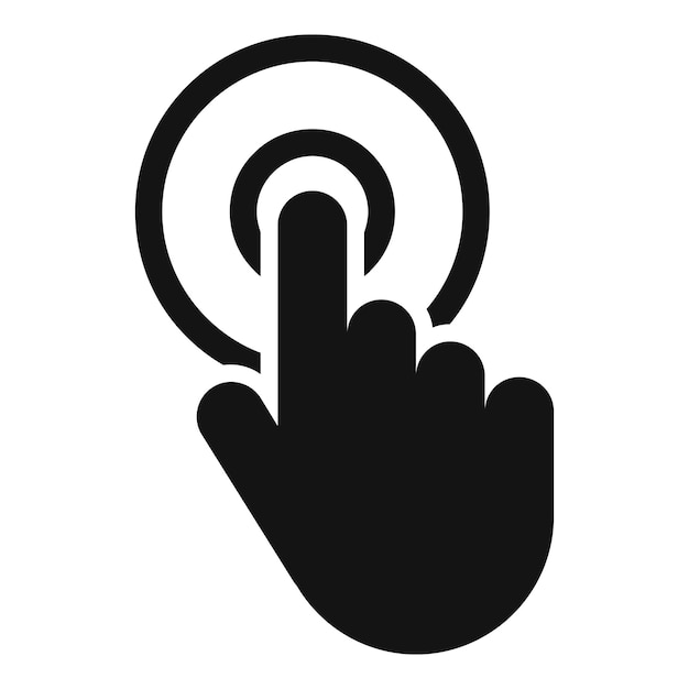 Hand cursor click icon Simple illustration of hand cursor click vector icon for web