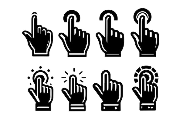 Hand cursor icoon ingesteld klik icoon vector hand klik wijzer