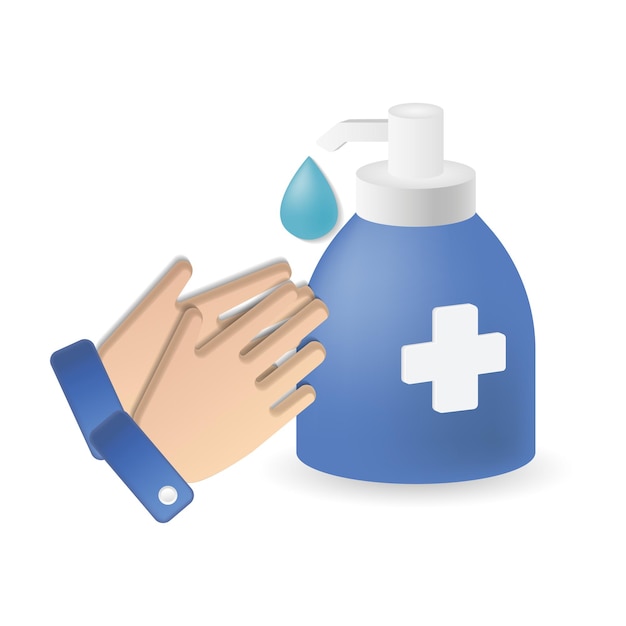 Hand Disinfection icon 3d illustration from cleaning collection Creative Hand Disinfection 3d icon for web design templates infographics and more