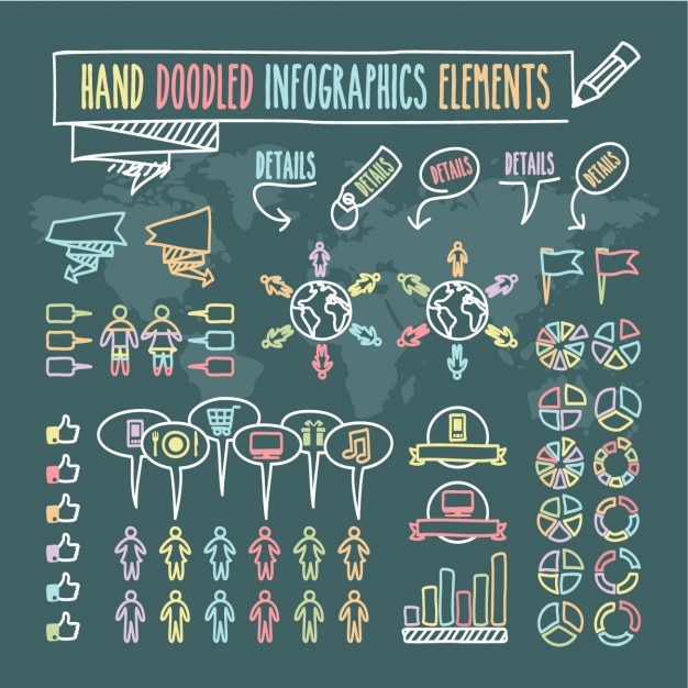 Hand doodled infographics elements 