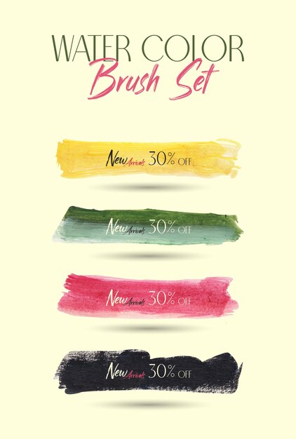 Hand Dran Water Color Brush Set