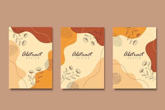 Hand draw abstract cover design collection