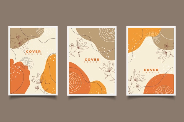 Hand draw abstract modern covers template with shapes design