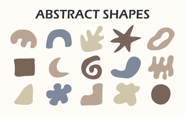 hand draw abstract shapes set of colorful abstract shapes elements