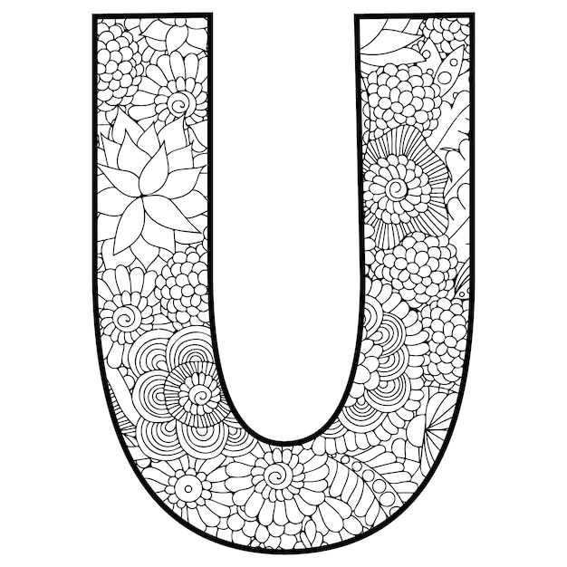 hand draw alphabet coloring page for kids activity