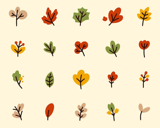 Premium Vector | Hand draw autumn leaf collection