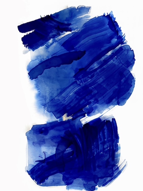 Hand draw blue brush stroke watercolor design