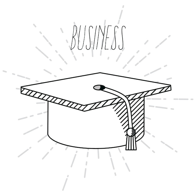 Vector hand draw business school cartoons concept