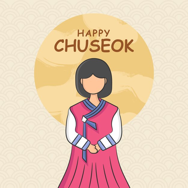 Concetto di festival chuseok di tiraggio della mano. illustrazione