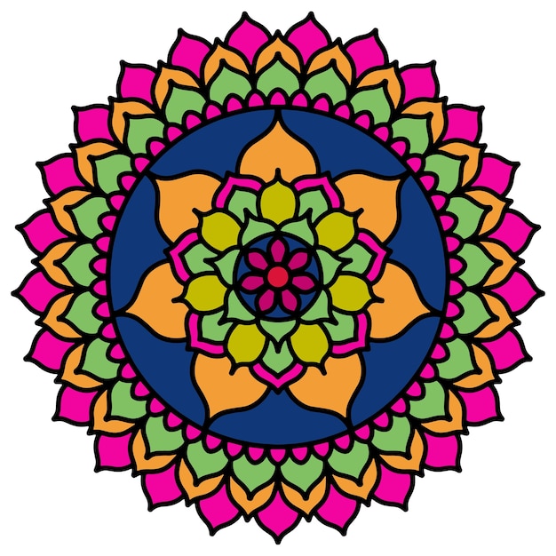 Vector hand draw colorful mandala mandala pattern