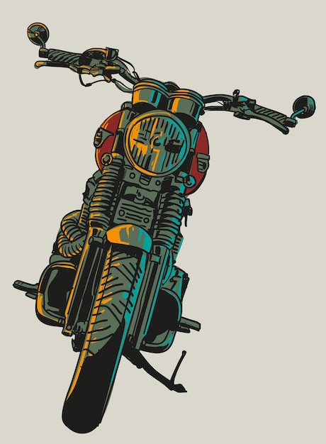 Ручной рисунок векторной иллюстрации мотоцикла