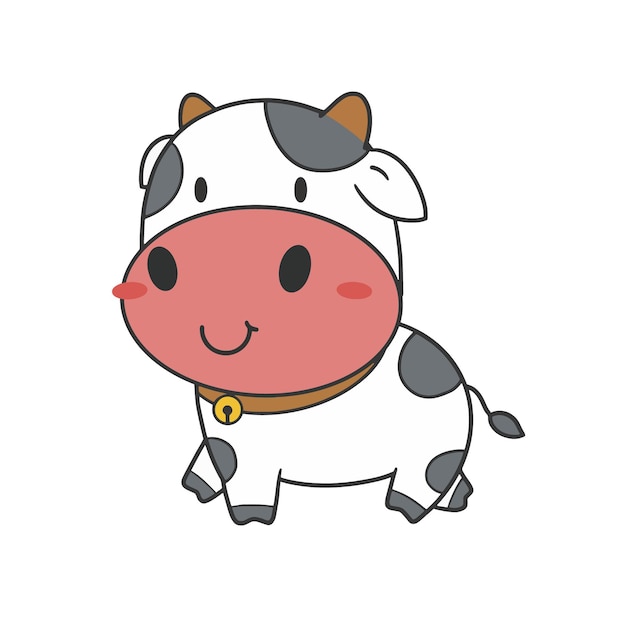 Hand draw cute cow