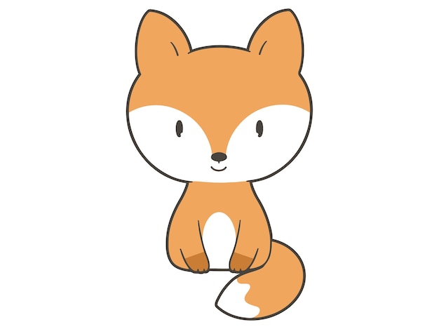 Vector hand draw cute fox.