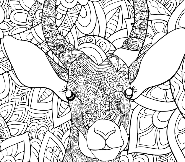 Vector hand draw deer mandala illustration