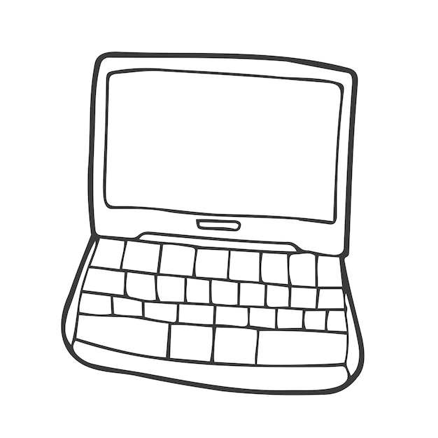 hand draw doodle laptop excellent vector illustration