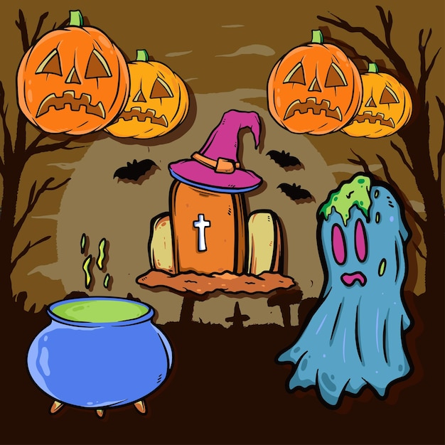 Hand Draw Halloween Elements