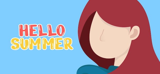 Hand draw illustration of Summer greeting banner