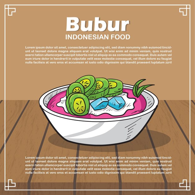 Hand draw indonesian food illustration