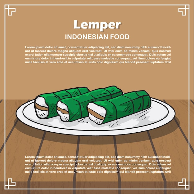Ручной обращается иллюстрация индонезийской кухни
