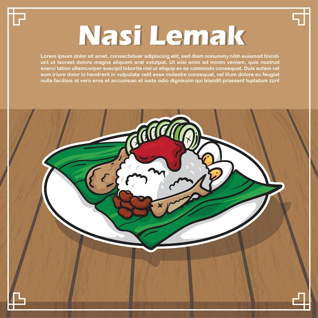 Vector hand draw indonesian food illustration