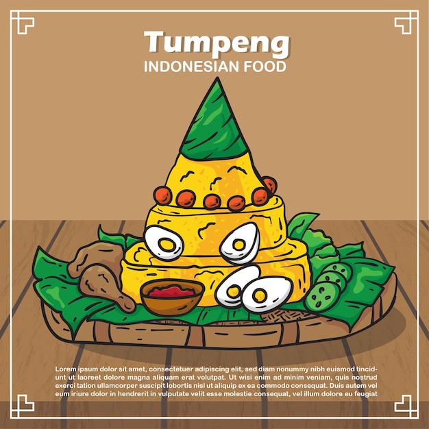 Vector hand draw indonesian food illustration